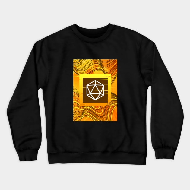 Orange Glitch Polyhedral D20 Dice Tabletop RPG Crewneck Sweatshirt by dungeonarmory